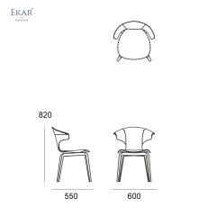 EKAR Modern Wingback Leather Dining Chair with Tapered Legs | Premium Dining Room Furniture