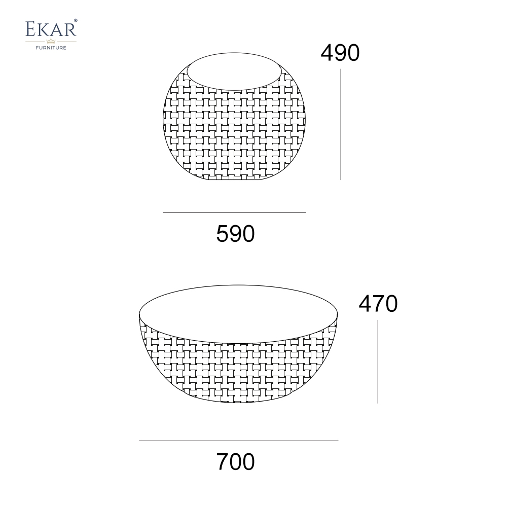 Modern Woven Saddle Leather Drum Coffee & Side Table | EKAR FURNITURE