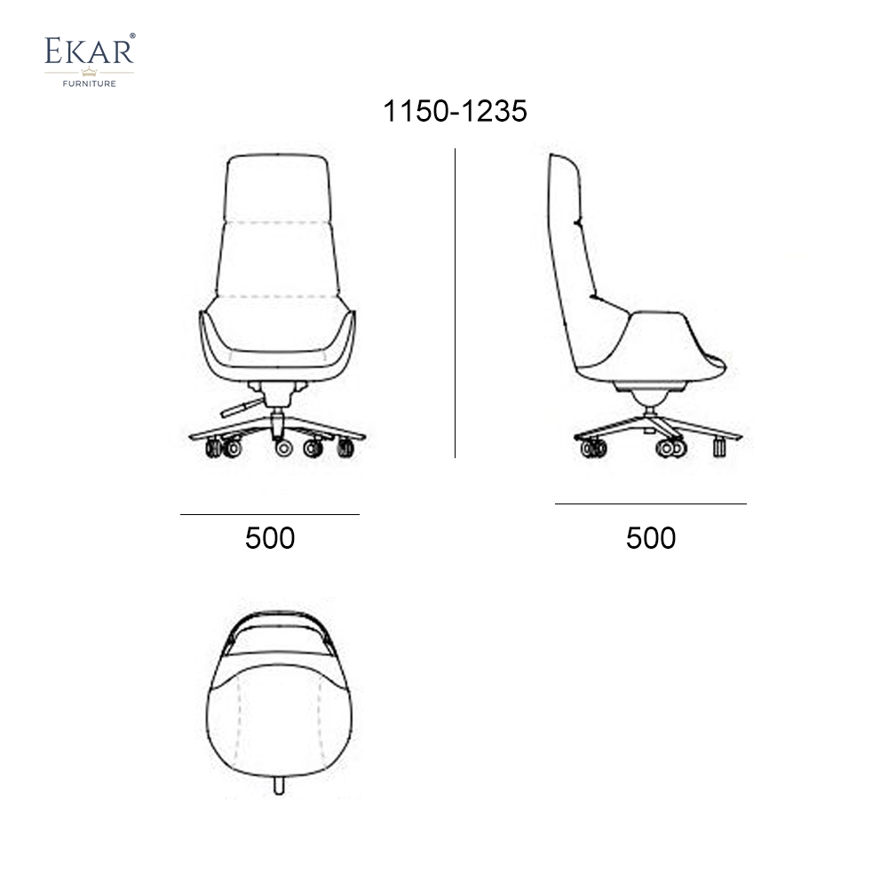 Modern High-Back Executive Office Chair with Wheels | EKAR FURNITURE