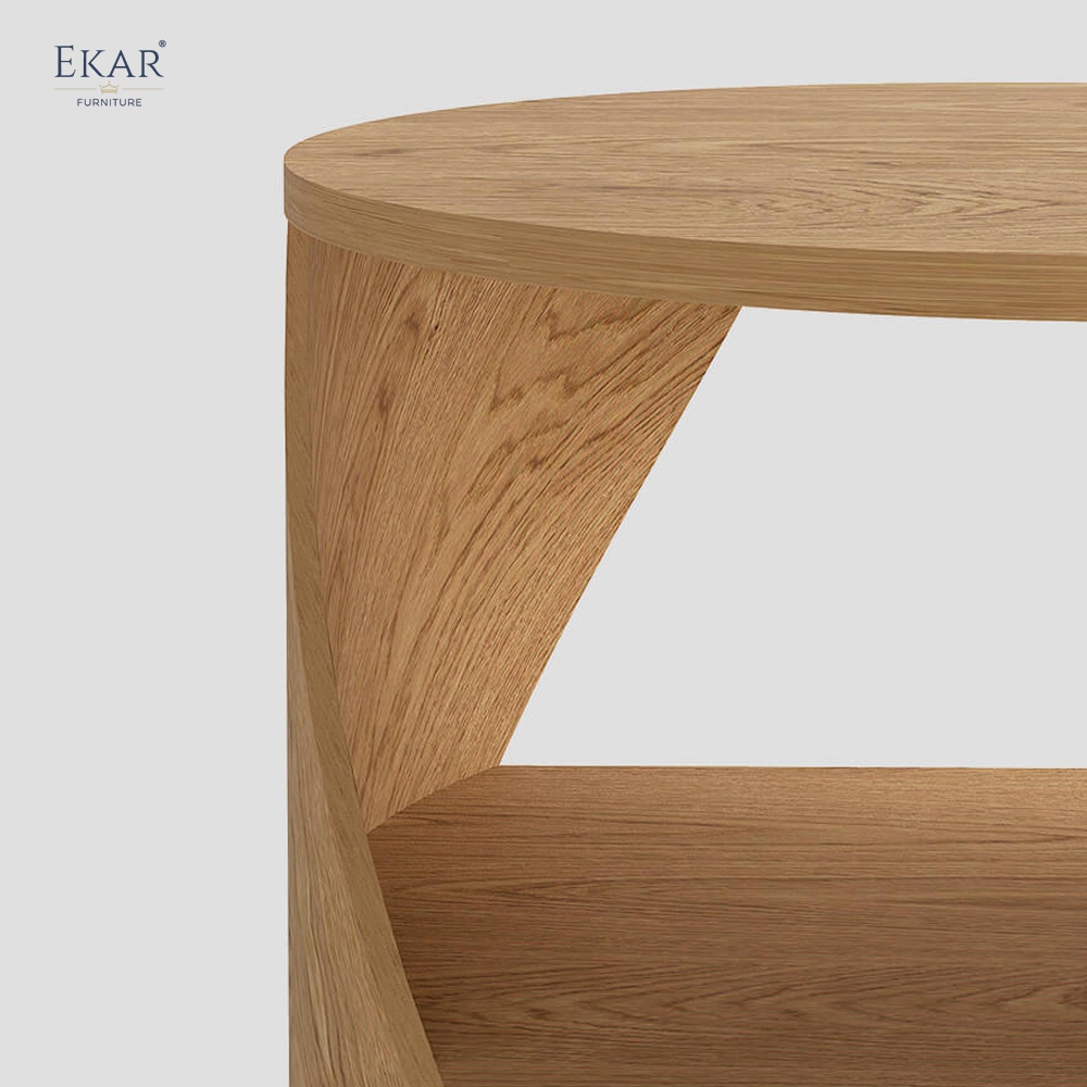 Modern Sculptural Solid Wood Rotating Bookcase 360-Degree Swivel Display Shelf