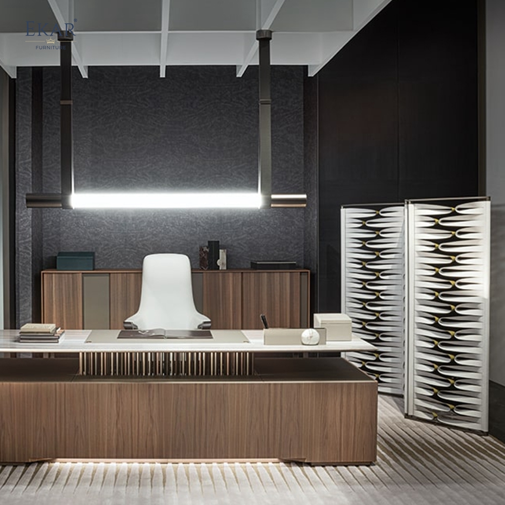 Modern Architectural Folding Room Divider Screen with 3D Sculptural Woven Leather Panels