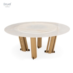 Modern Minimalist Oval Marble Dining Table | Luxury Dining Room Furniture by EKAR FURNITURE