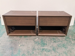 Kael Walnut Open-Shelf Nightstand | Modern Minimalist Bedside Table with Single Drawer - EKAR FURNITURE