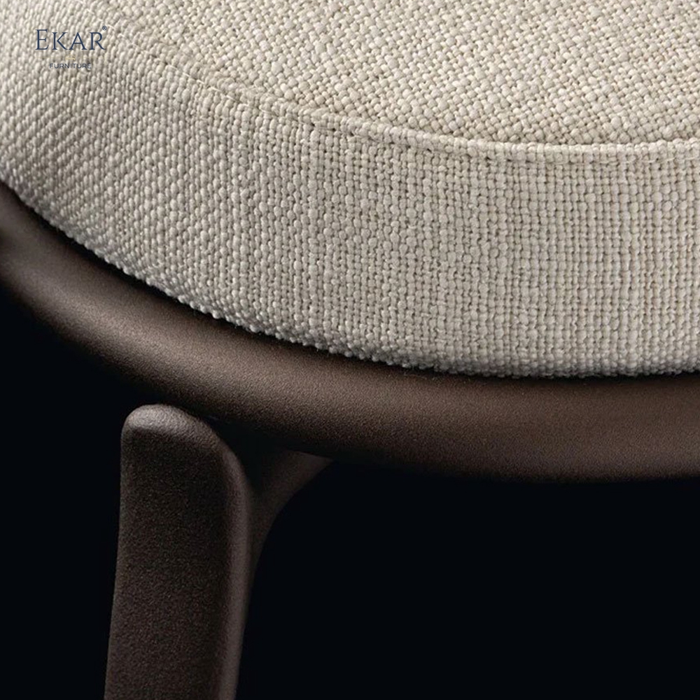 Modern Woven Rope Outdoor Dining Chair Weather Resistant Aluminum Patio Armchair