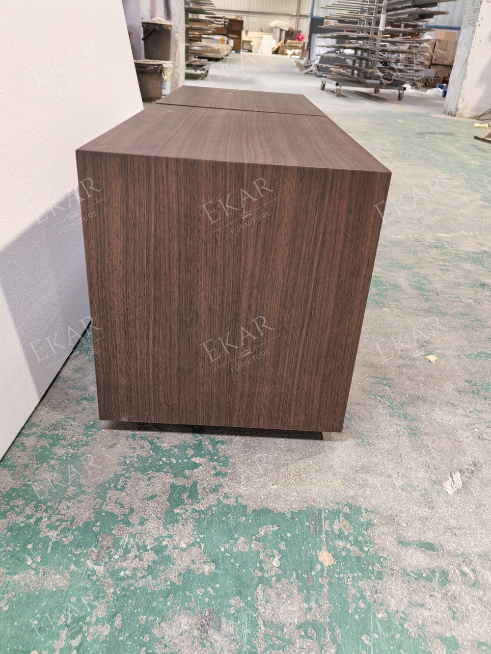 Kael Walnut Open-Shelf Nightstand | Modern Minimalist Bedside Table with Single Drawer - EKAR FURNITURE