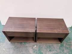 Kael Walnut Open-Shelf Nightstand | Modern Minimalist Bedside Table with Single Drawer - EKAR FURNITURE