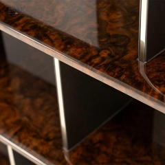 Modern Luxury Wooden Bookshelf High-Gloss Display Shelf Partition Bookcase