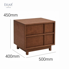 Arno Mullion Walnut Nightstand | Modern Two-Drawer Bedside Cabinet with Vertical Panel Detail - EKAR FURNITURE
