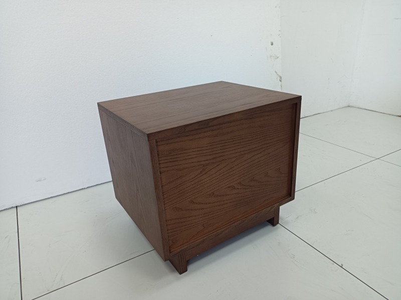 Arno Mullion Walnut Nightstand | Modern Two-Drawer Bedside Cabinet with Vertical Panel Detail - EKAR FURNITURE