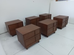 Arno Mullion Walnut Nightstand | Modern Two-Drawer Bedside Cabinet with Vertical Panel Detail - EKAR FURNITURE