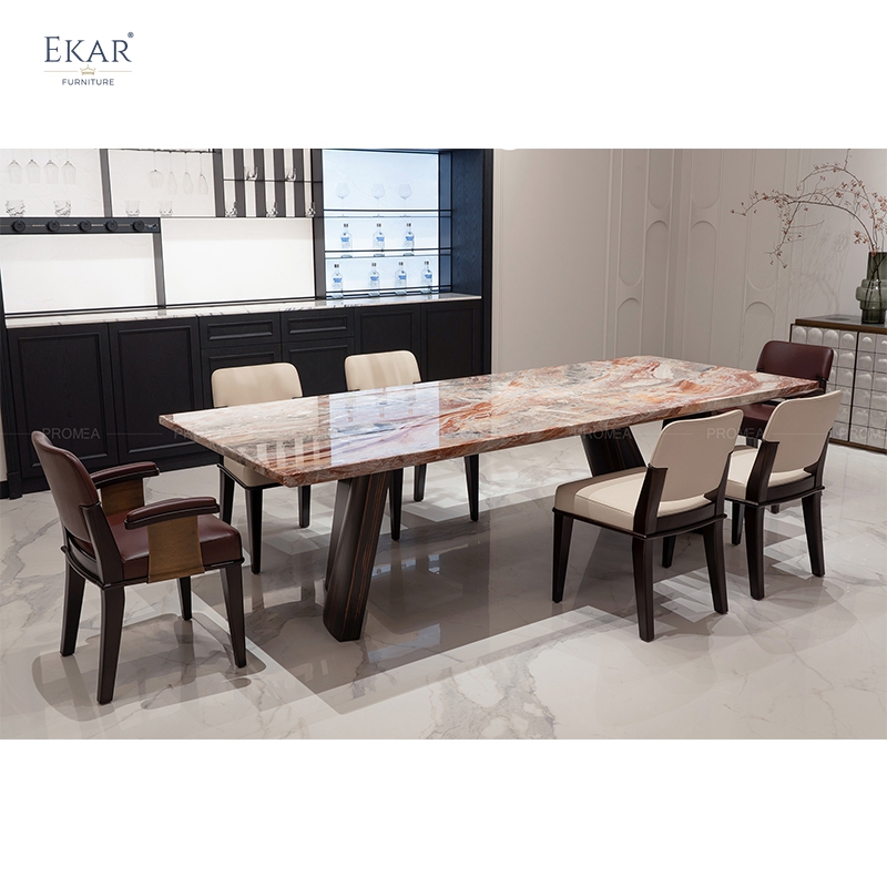 Classic Leather & Wood Dining Chair with Metal Frame and Timeless Design