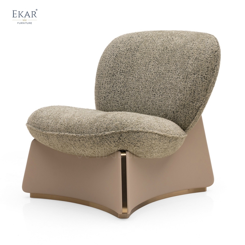 EKAR Modern Rounded Lounge Chair with Wraparound Back and Sculptural Base