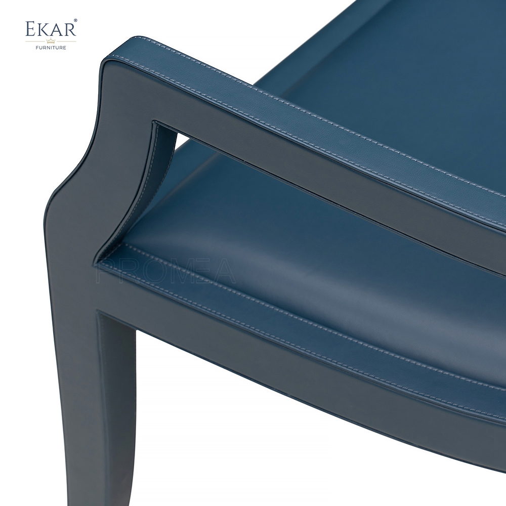 EKAR Quiet Luxury Genuine Leather Armchair Dining Chair