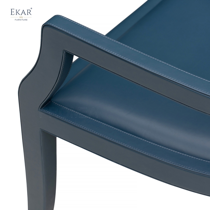 EKAR Quiet Luxury Genuine Leather Armchair Dining Chair