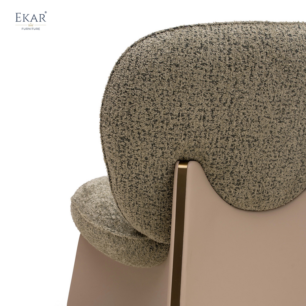 EKAR Modern Rounded Lounge Chair with Wraparound Back and Sculptural Base