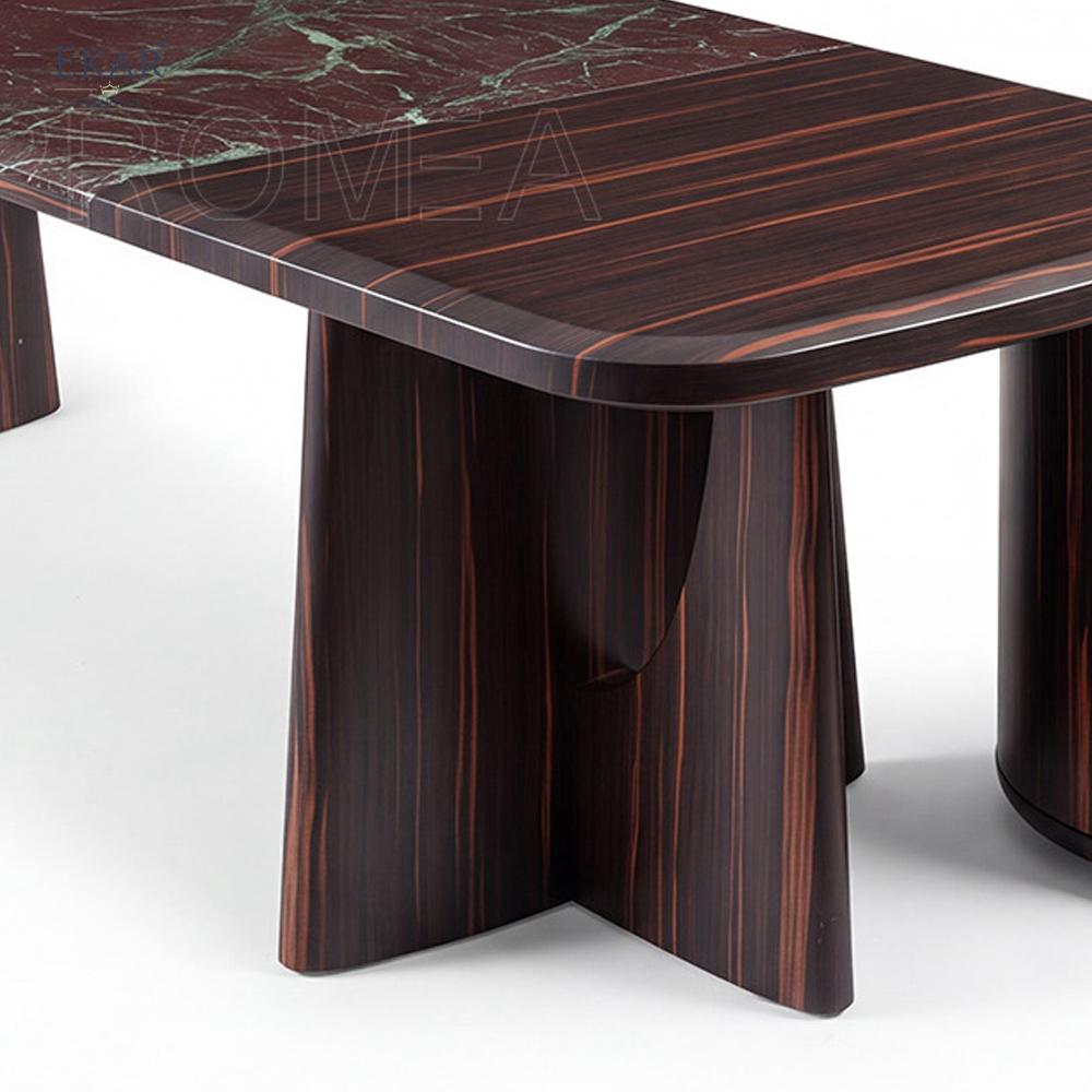 EKAR Modern Wood-Look Coffee Table with Matching Round Side Cabinet