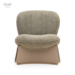 EKAR Modern Rounded Lounge Chair with Wraparound Back and Sculptural Base