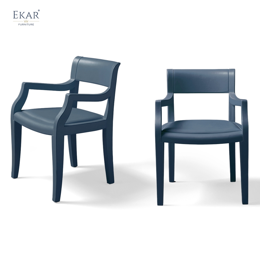 EKAR Quiet Luxury Genuine Leather Armchair Dining Chair