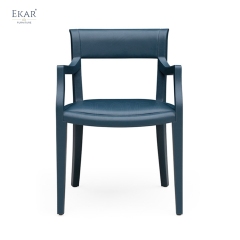 EKAR Quiet Luxury Genuine Leather Armchair Dining Chair