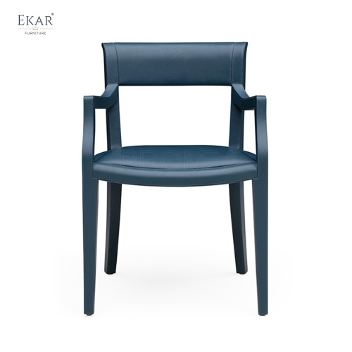 EKAR Quiet Luxury Genuine Leather Armchair Dining Chair