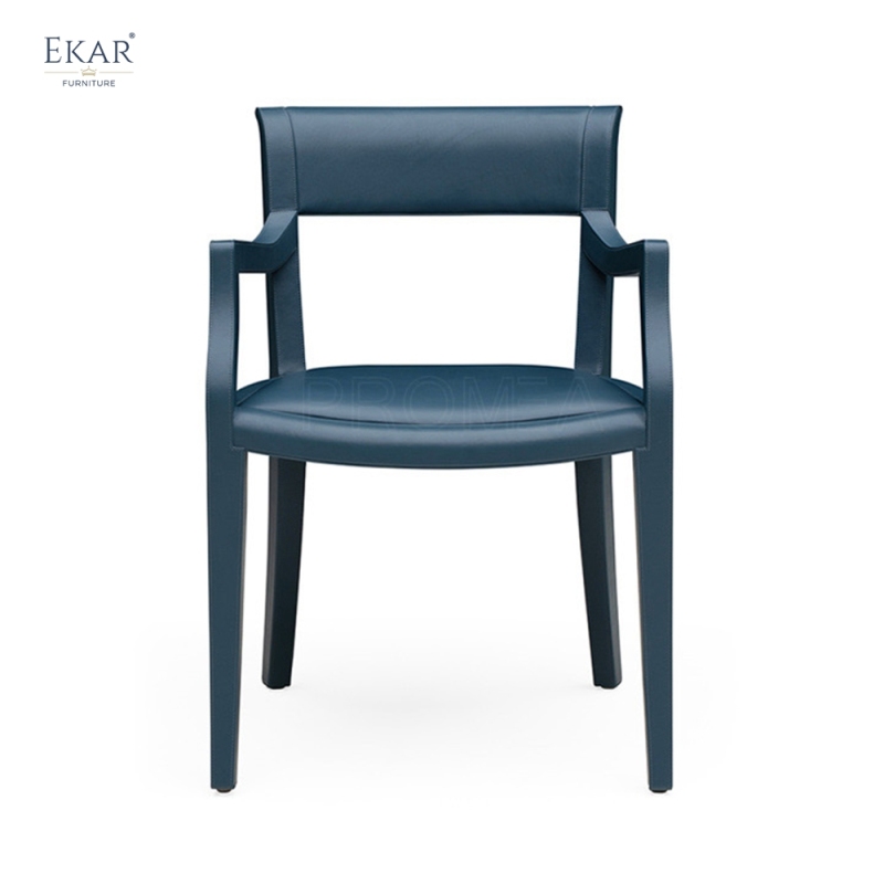 EKAR Quiet Luxury Genuine Leather Armchair Dining Chair