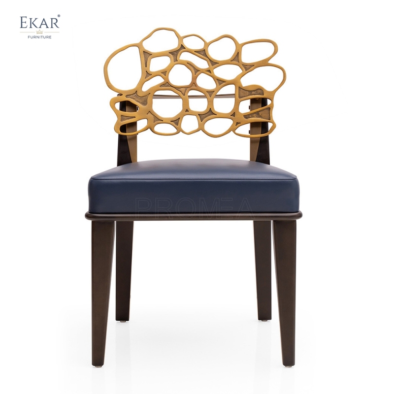 EKAR Quiet Luxury Dining Chair with Sculptural Metal Inlay Backrest