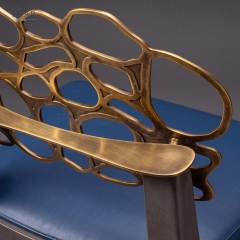EKAR Quiet Luxury Dining Chair with Sculptural Metal Inlay Backrest