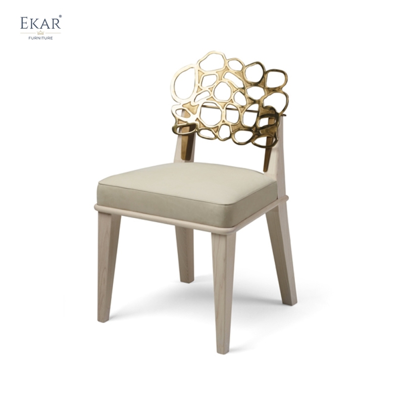 EKAR Quiet Luxury Dining Chair with Sculptural Metal Inlay Backrest