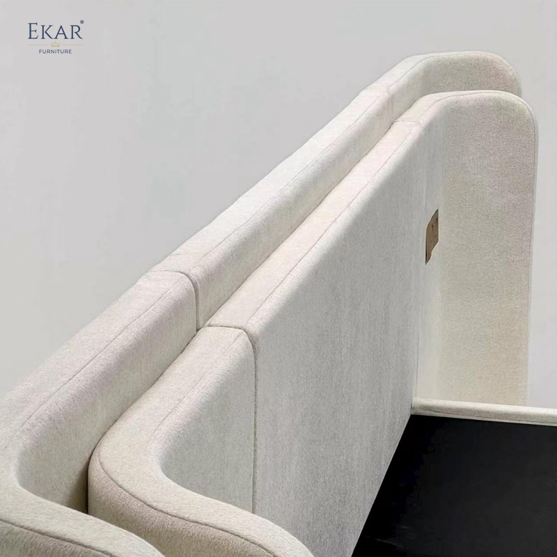 EKAR Modern Wide Upholstered Bed with Double-Layer Headboard and Integrated Control Panel