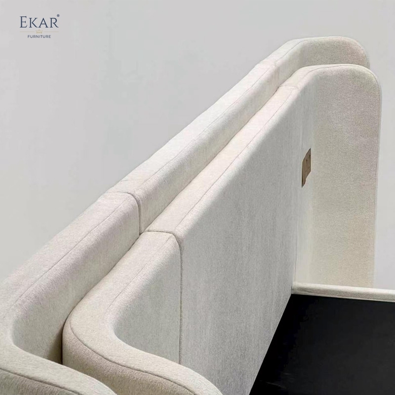 EKAR Modern Wide Upholstered Bed with Double-Layer Headboard and Integrated Control Panel
