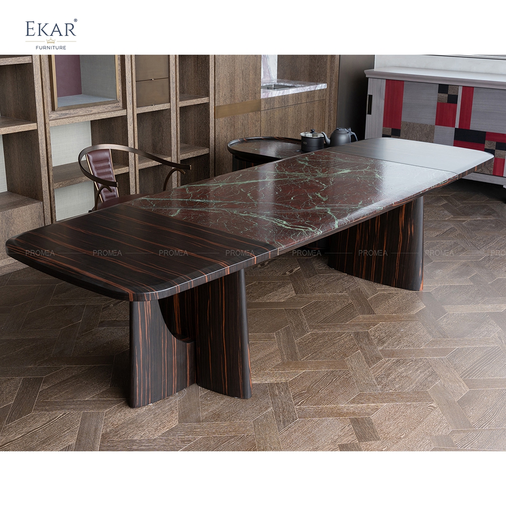 EKAR Modern Wood-Look Coffee Table with Matching Round Side Cabinet