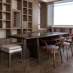 EKAR Modern Wood-Look Coffee Table with Matching Round Side Cabinet