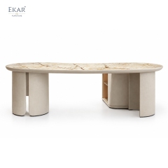 EKAR Modern Luxury Reception Coffee Table with Matching Side Cabinet