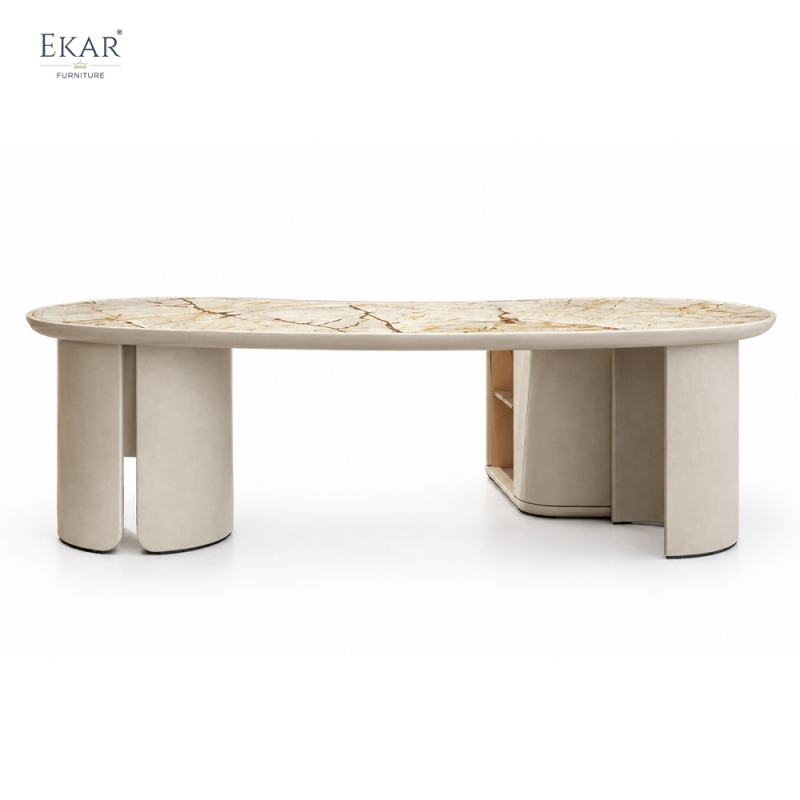EKAR Modern Luxury Reception Coffee Table with Matching Side Cabinet