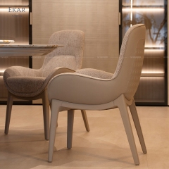 EKAR Modern Fully Upholstered Dining Chair with Curved Arms