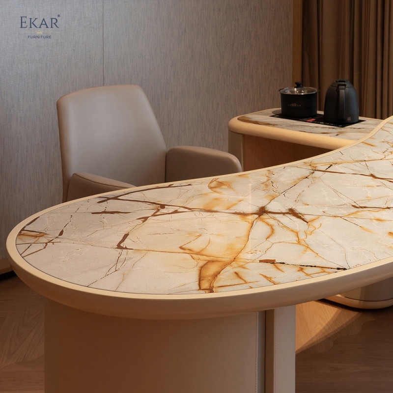 EKAR Modern Luxury Reception Coffee Table with Matching Side Cabinet