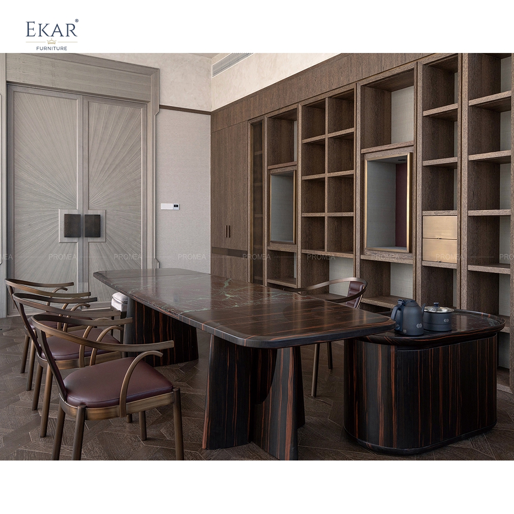 EKAR Modern Wood-Look Coffee Table with Matching Round Side Cabinet