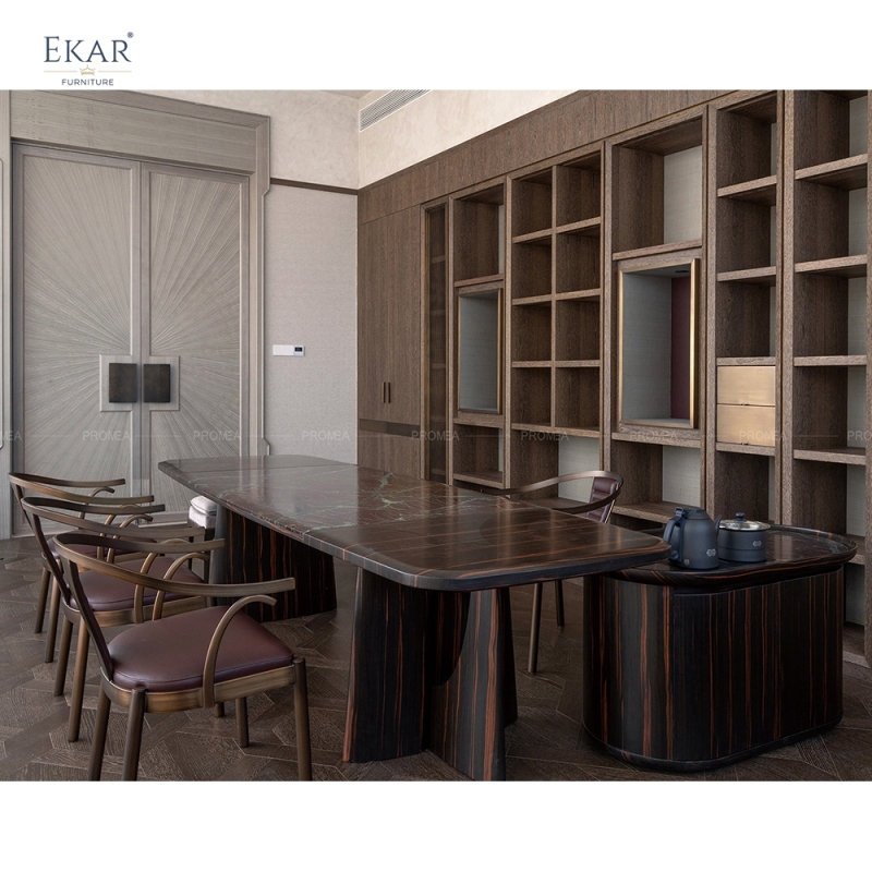 EKAR Modern Wood-Look Coffee Table with Matching Round Side Cabinet