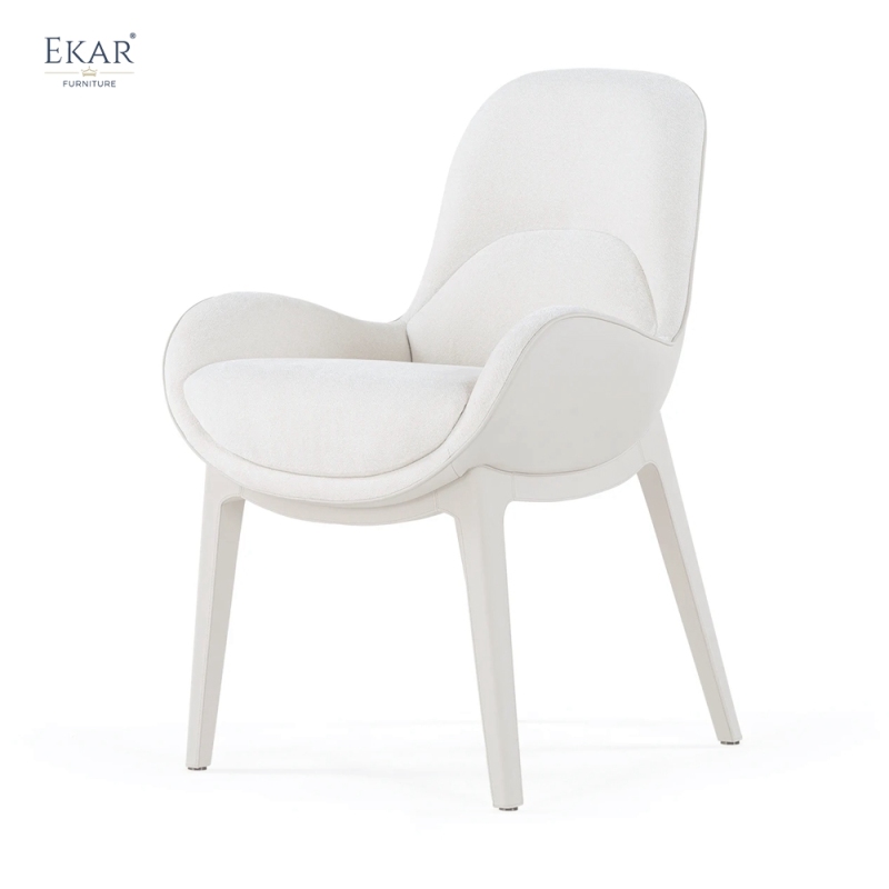 EKAR Modern Fully Upholstered Dining Chair with Curved Arms
