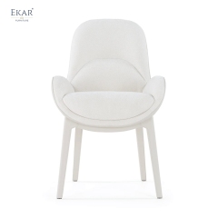 EKAR Modern Fully Upholstered Dining Chair with Curved Arms