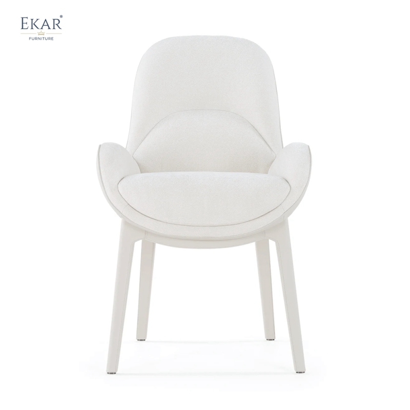 EKAR Modern Fully Upholstered Dining Chair with Curved Arms