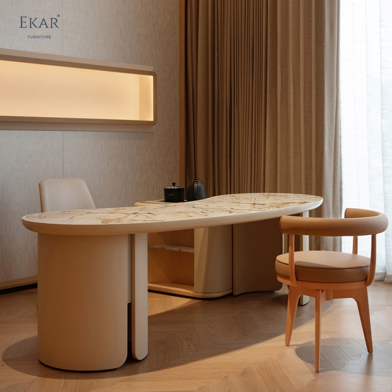 EKAR Modern Luxury Reception Coffee Table with Matching Side Cabinet