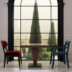 EKAR Quiet Luxury Genuine Leather Armchair Dining Chair