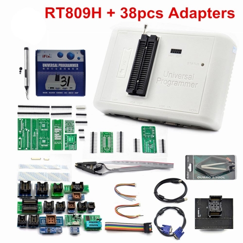 Câble EDID de programmeur universel extrêmement rapide EMMC-Nand Flash d'origine RT809H avec adaptateurs cabels + BGA48 adaptateurs complets 38