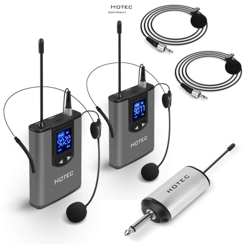 Hotec Wireless System with Dual Headset Microphones/Lavalier Lapel