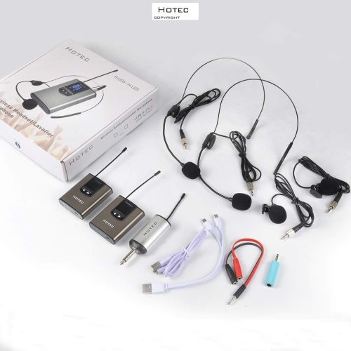 Wireless Headset Lavalier Microphone System -alvoxcon Dual