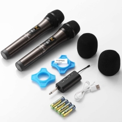 Hotec UHF Wireless Dual Handheld Microphones H-U26C