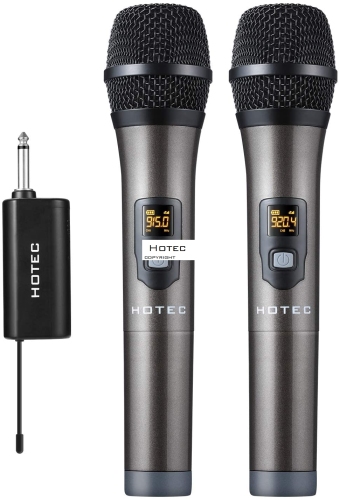 Hotec UHF Wireless Dual Handheld Microphones H-U26C
