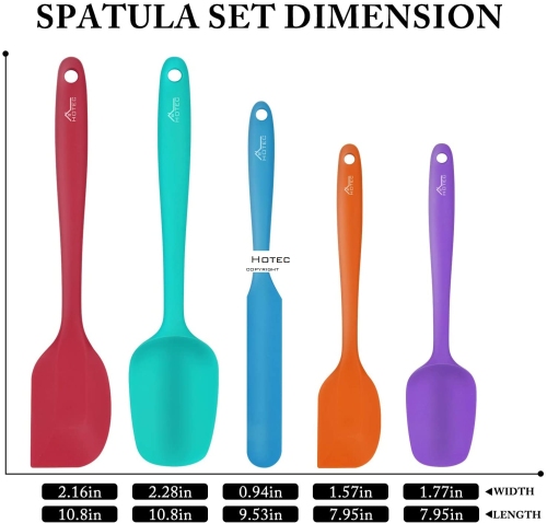 Ortarco Silicone Spatula set, Rubber Spatula Heat Resistant Kitchen  Utensils for Cooking, Baking and Mixing