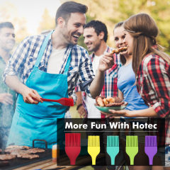 HOTEC Silicone Heat Resistant Marinading Meat Grill Basting Pastry Brush for Oil Butter Sauce Sausages Desserts Turkey Baster Grill Barbecue, Multicolor